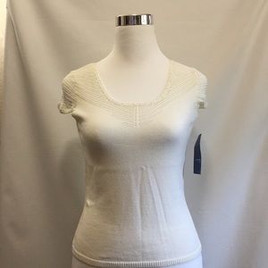 NWT light cream crochet top